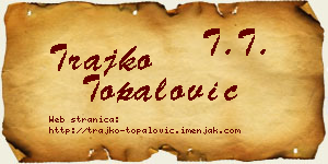 Trajko Topalović vizit kartica